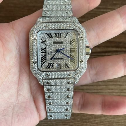 Cartier Santos moissanite 35.1mm/39.8mm